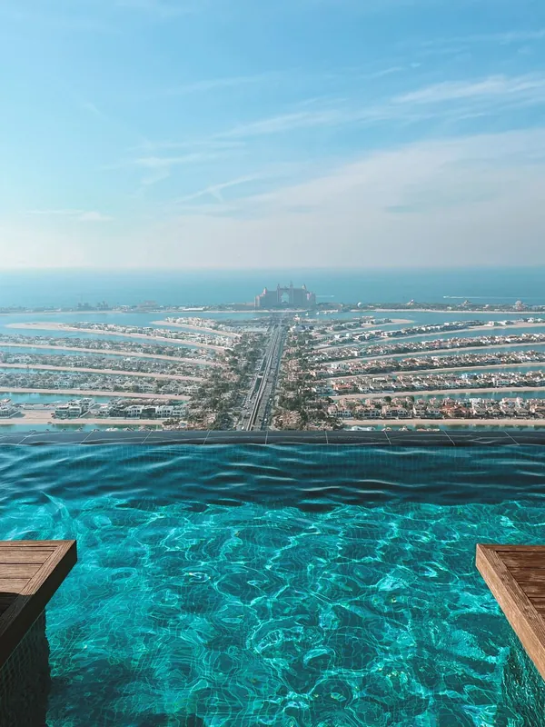 Infinity pool overlooking Palm Jumeirah